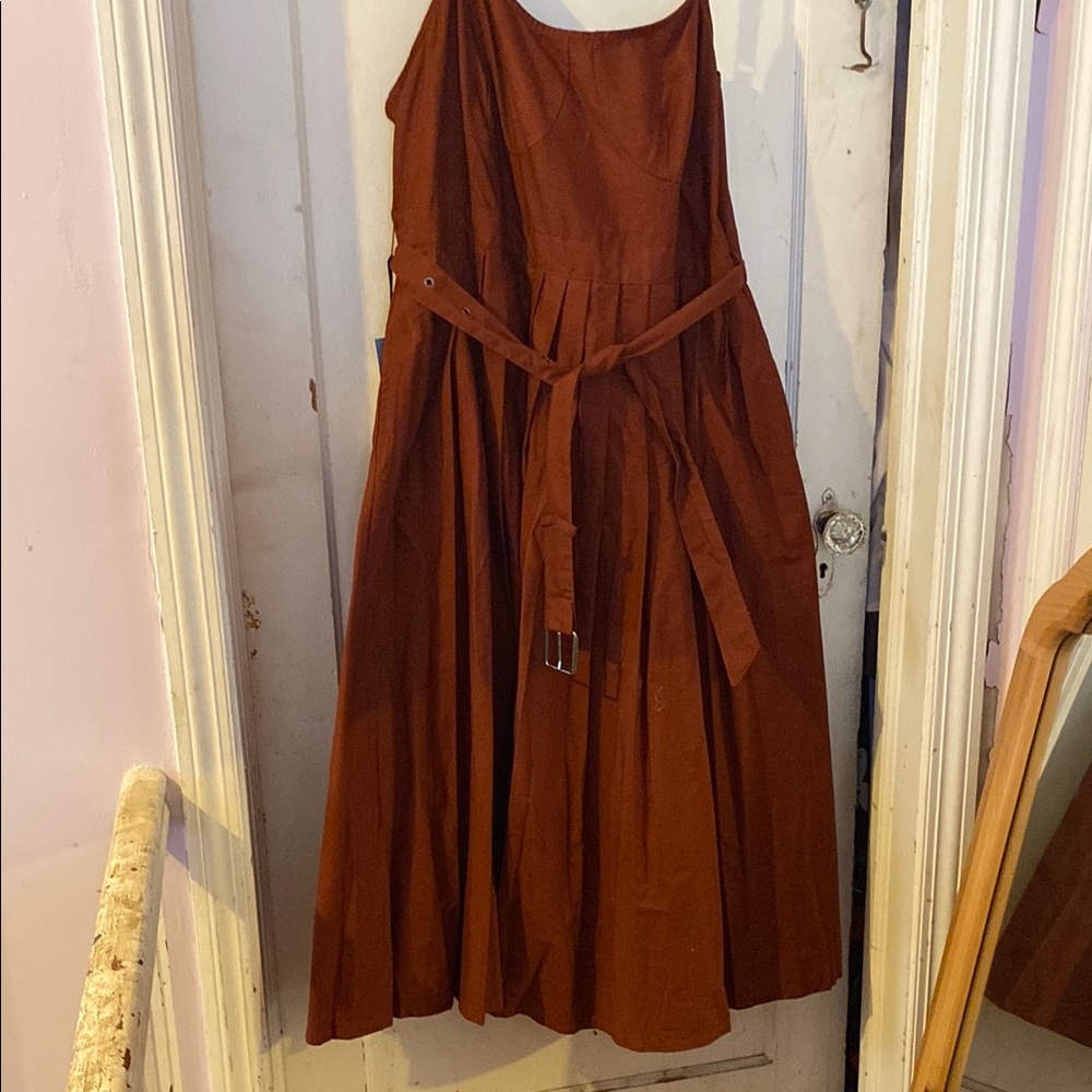 Chic Brown Midi Dress